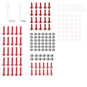 Befestigungsclip-Schraubensatz, Windschutzscheiben-Verkleidungsschraube, universell, 158 Stück, passend für Universal-Motorräder, Rot