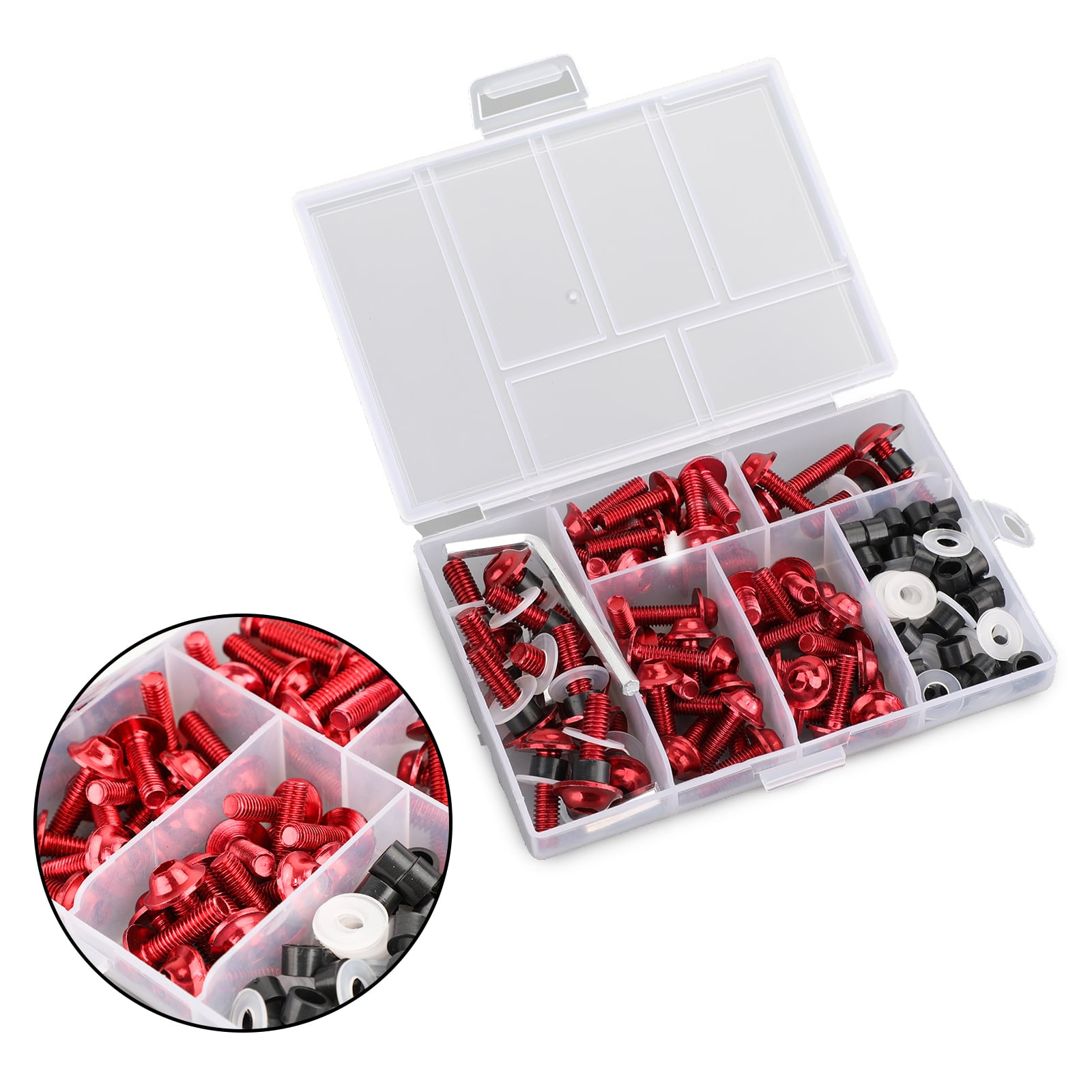 Fastener Clip Screw Kit Windscreen Fairing Bolt Universal 158pcs Fit For Universal Motorcycle Red