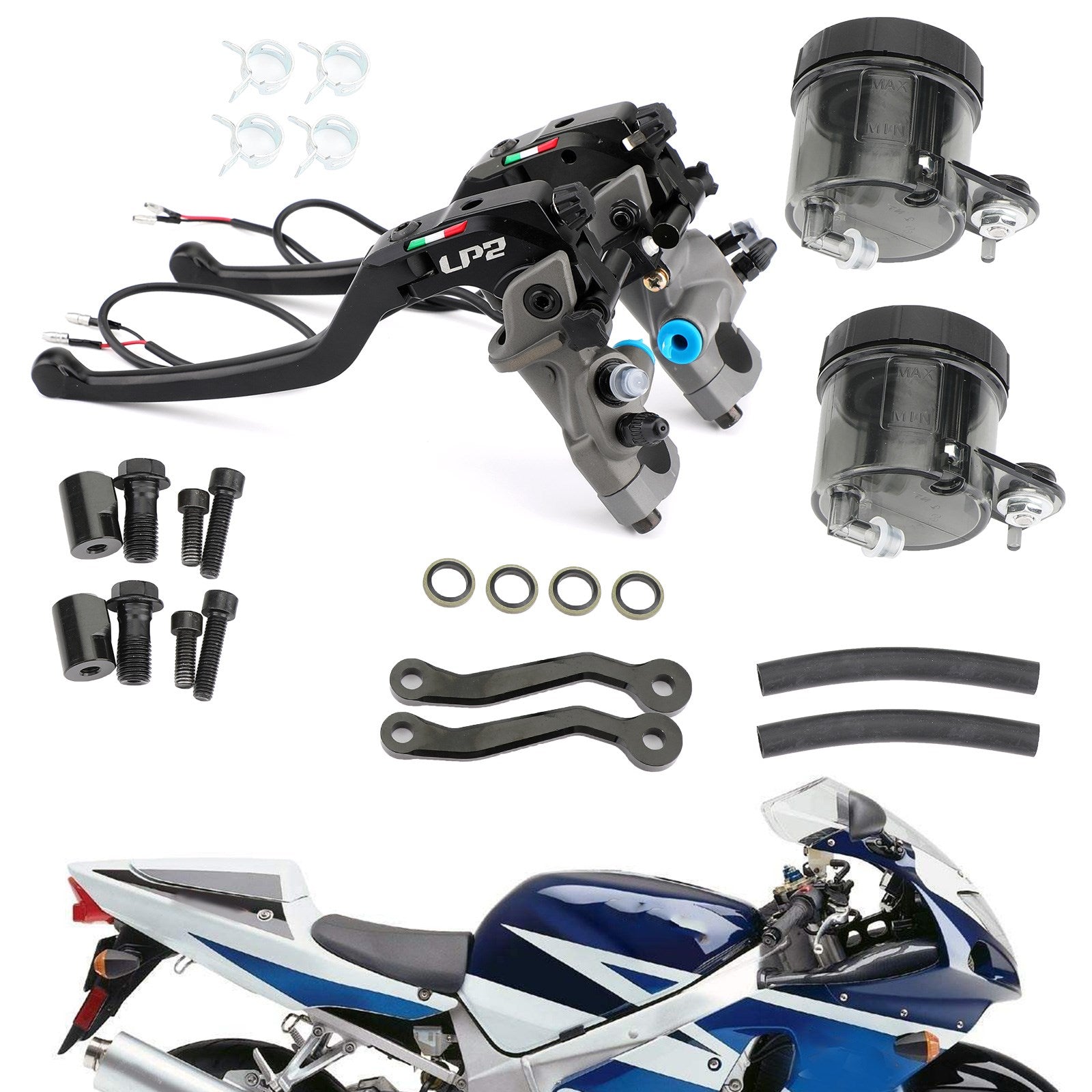 1 Pair Brake Master Cylinder For Kawasaki ZX7R ZX9 ZX11 ZX1100 ZX14R Z