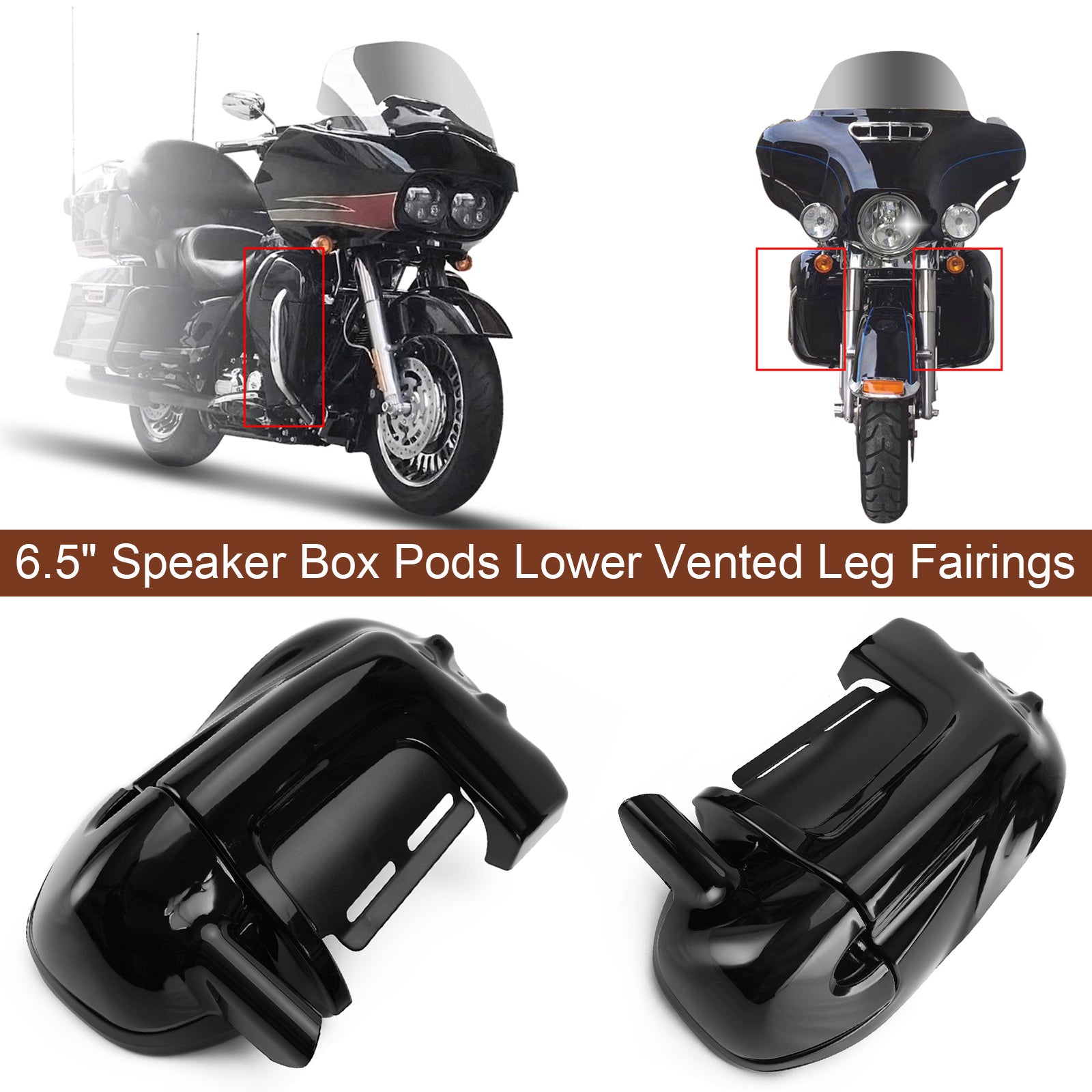 Harley Touring 1983–2013 6,5-Zoll-Lautsprecherbox-Pods untere belüftete Beinverkleidungen