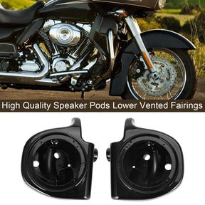 Harley Davidson 1993–2013 Lautsprechergehäuse, untere belüftete Beinverkleidungen, schwarz