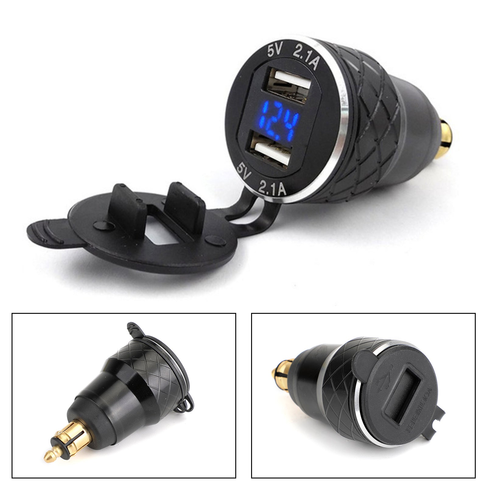 BMW F800GS F650GS F700GS R1200GS R1200RT Prise UE Chargeur USB double ports Noir