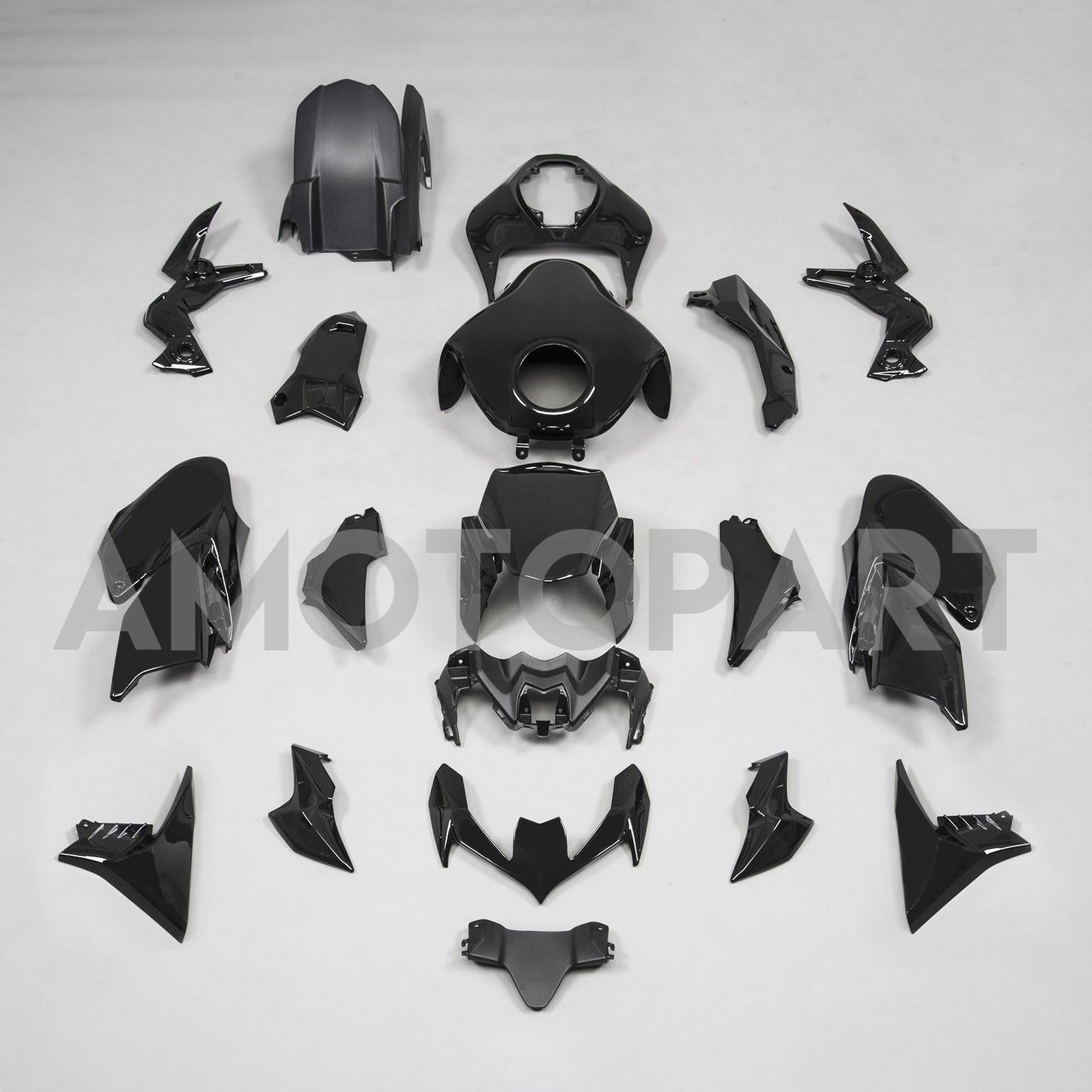 Amotopart 2020-2024 Kawasaki Z900 Glossy Black Fairing Kit