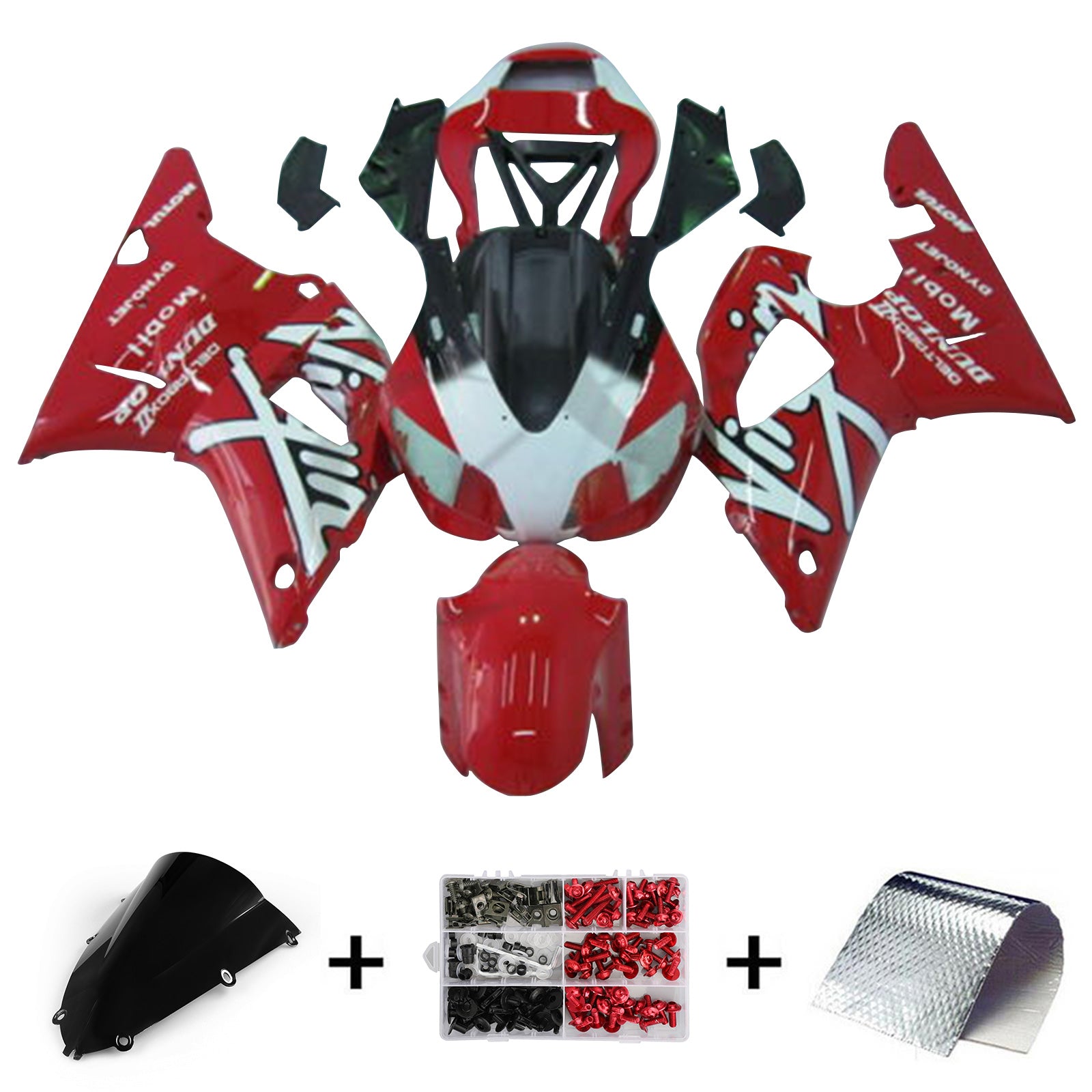 Amotopart 1998-1999 Yamaha YZF-R1 Kit de carenado rojo