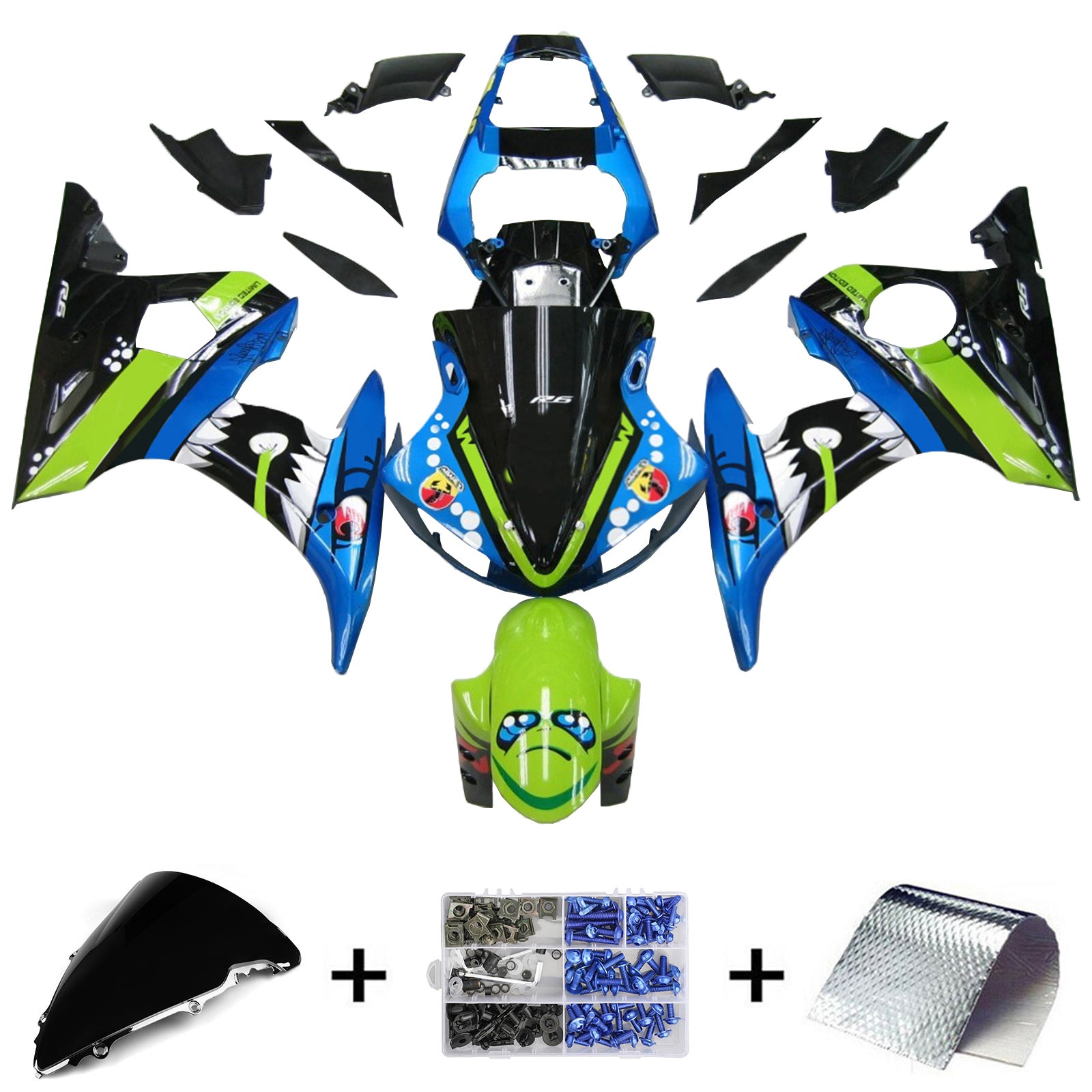 Amotopart Yamaha 2003-2004 YZF 600 R6  & 2006-2009 YZF R6S Multi Color Fairing Kit
