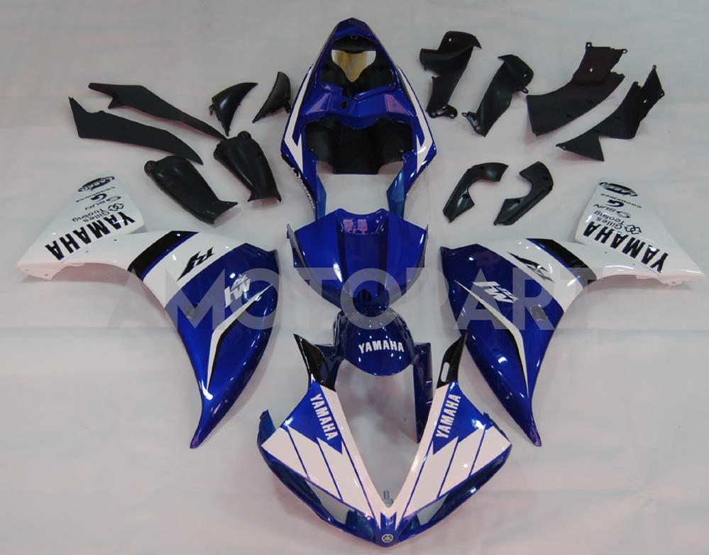 Amotopart 2009-2011 Yamaha R1 Fairing Blue&White Kit