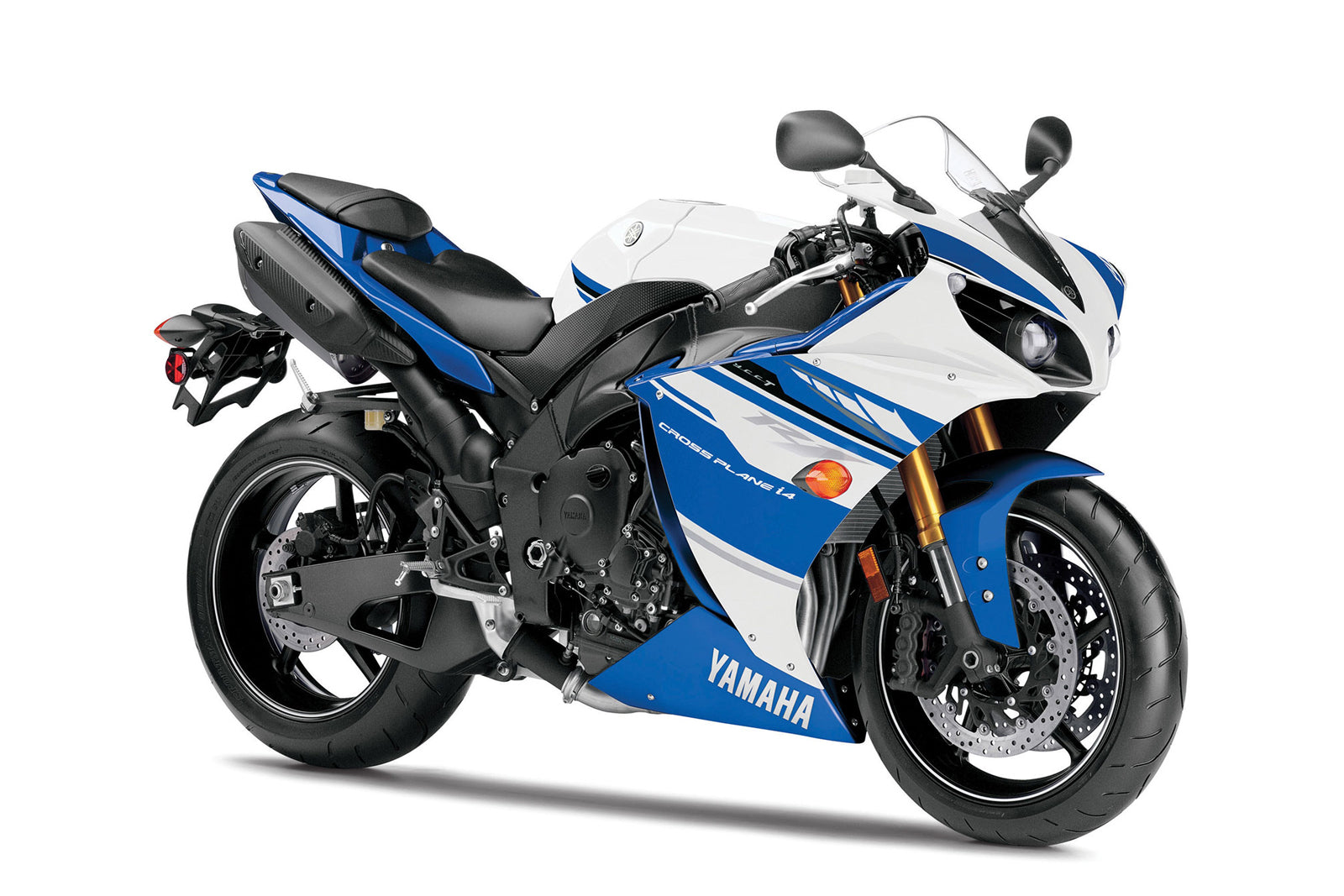 Amotopart 2012-2014 Yamaha R1 Kit de carenado azul y blanco Style4