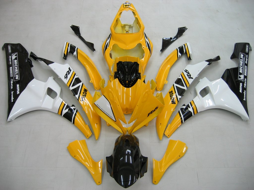 Amotopart Yamaha 2006-2007 YZF-R6 Yellow White Black Fairing Kit