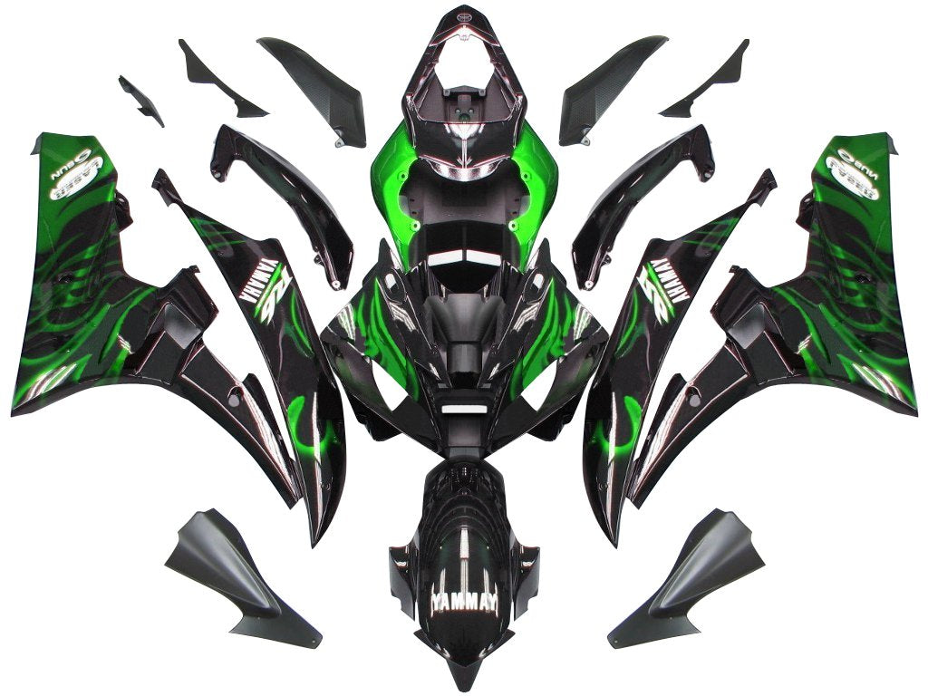 Carénages Amotopart Yamaha YZF-R6 2006-2007 Carénage Noir & Kit de carénage vert
