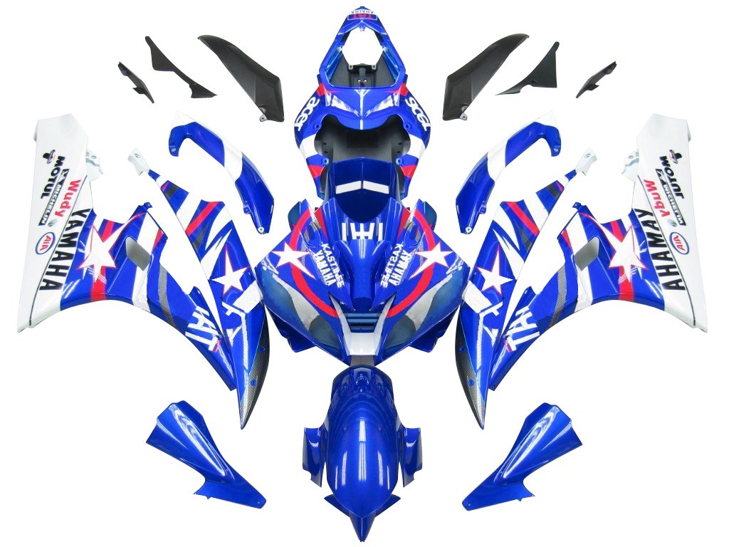 Amotopart Carénages Yamaha YZF-R6 2006-2007 Carénage Blue Star FIAT R6 Racing Kit de carénage