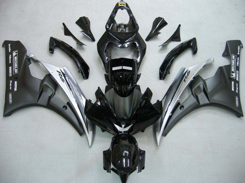 Amotopart Fairings Yamaha YZF-R6  2006-2007 Fairing Black White Fairing Kit