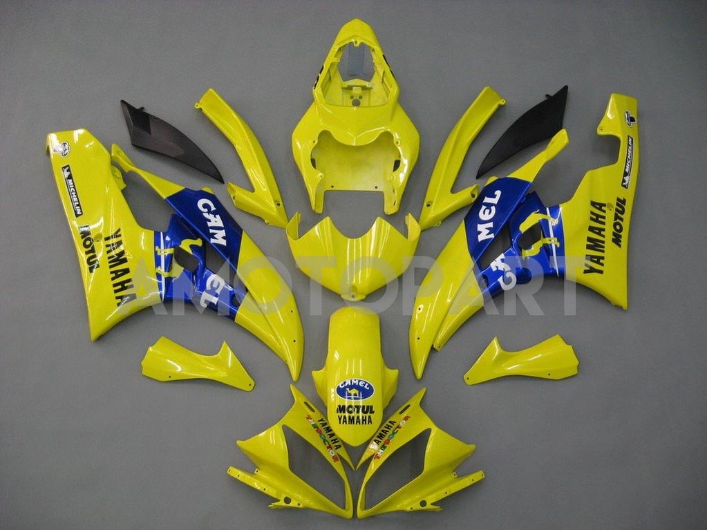 Amotopart-Verkleidungen Yamaha YZF-R6 2006-2007 Verkleidung gelbblau Nr. 46 Camel R6 Rennverkaufskit