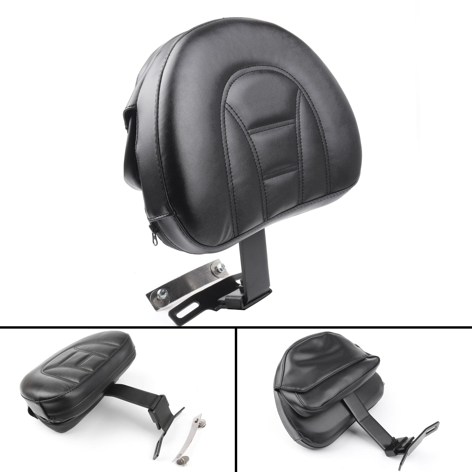 Adjustable Driver Rider Backrest Pad For 07-2019 Fatboy Heritage Softail Generic