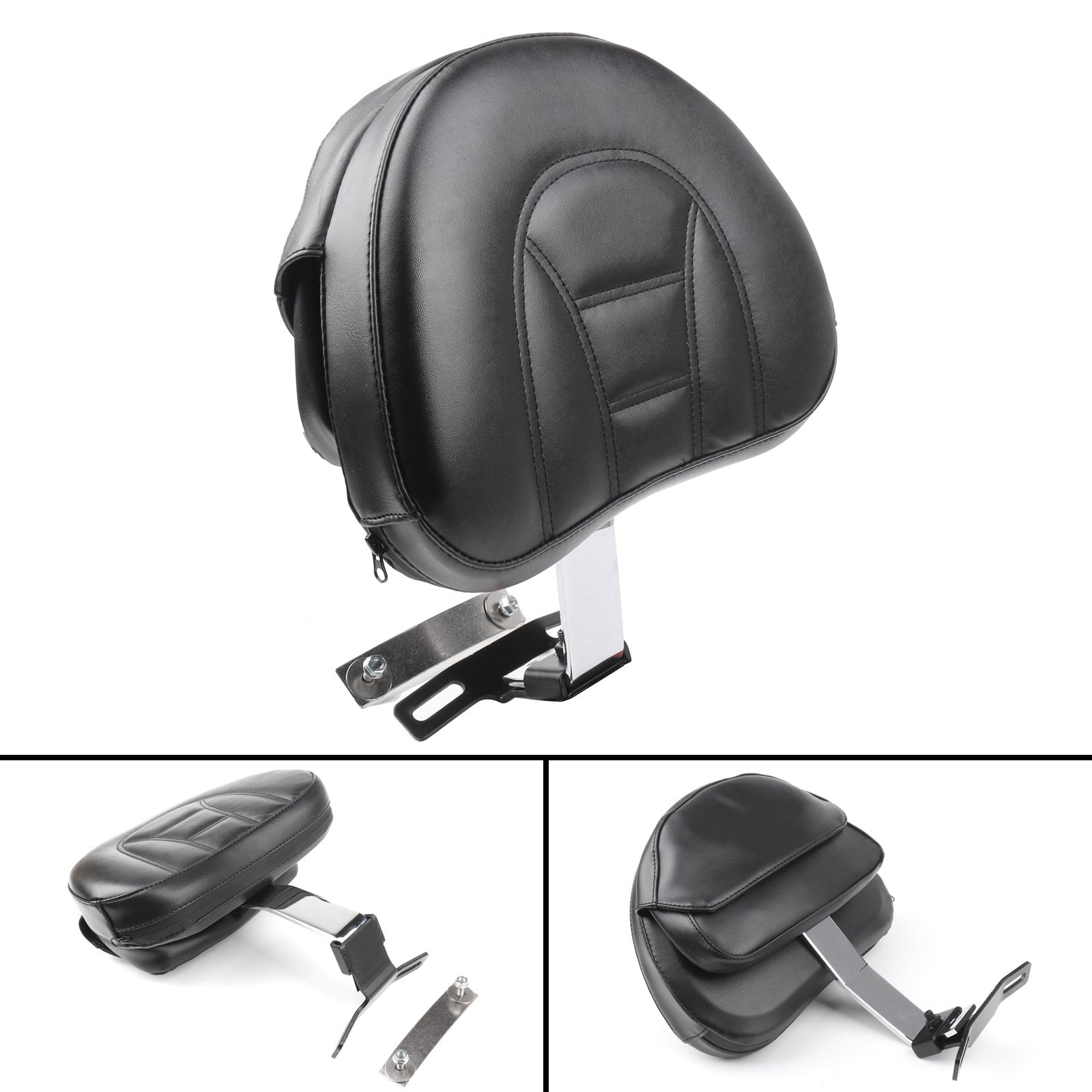 Adjustable Driver Rider Backrest Pad For 07-2019 Fatboy Heritage Softail Generic