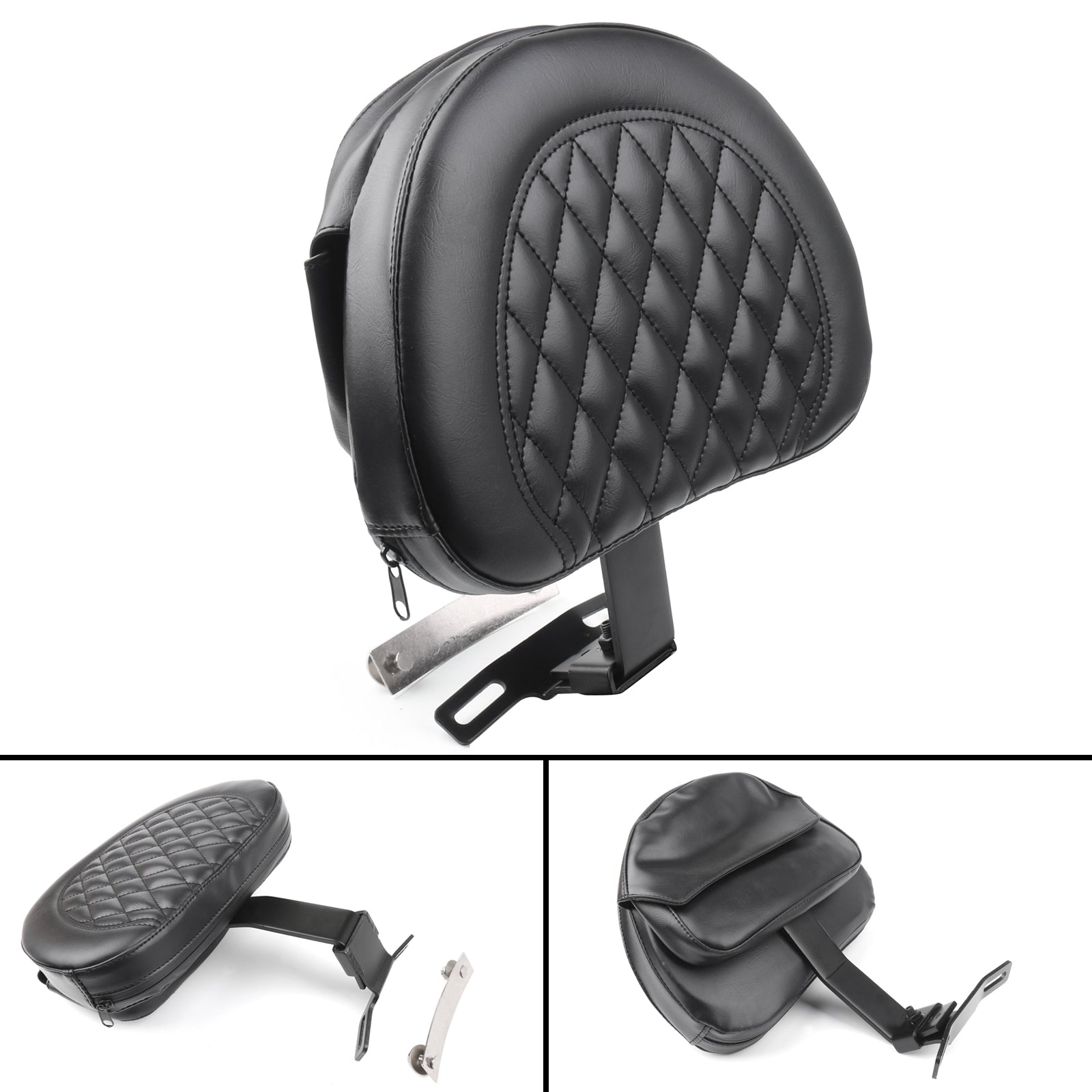 Driver Rider Backrest Pad For 07-17 Fatboy FLSTF Heritage Softail Generic