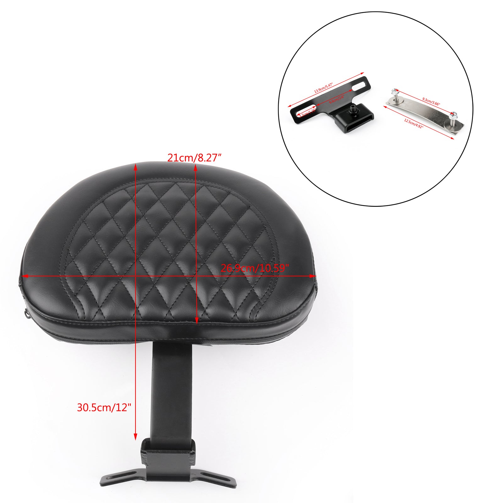 Driver Rider Backrest Pad For 07-17 Fatboy FLSTF Heritage Softail Generic