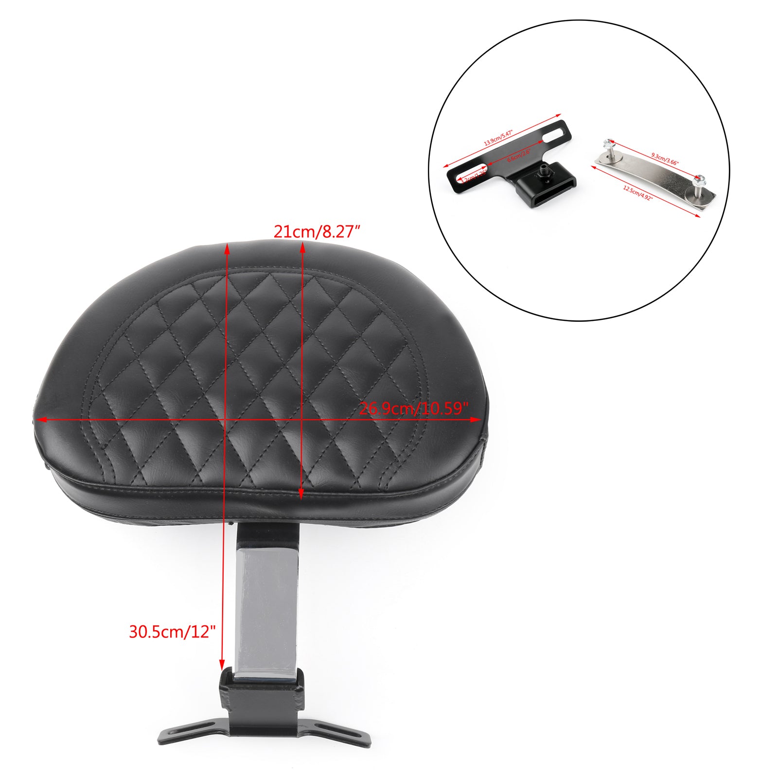 Driver Rider Backrest Pad For 07-17 Fatboy FLSTF Heritage Softail Generic