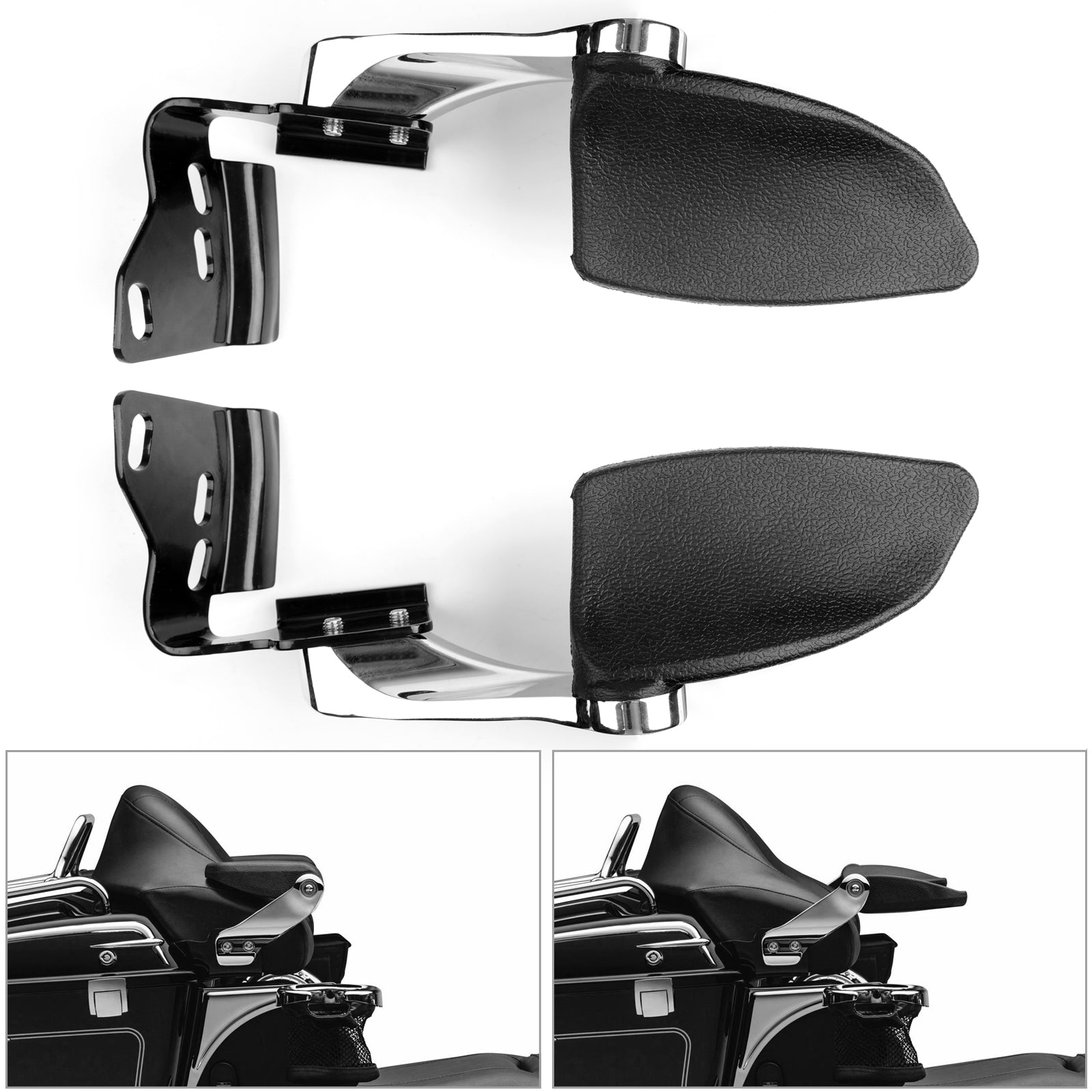 Braccioli passeggero Stealth per Touring Electra Glide Road King 1997-2013 generici