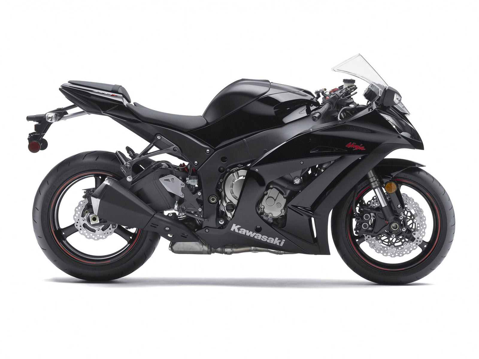 Amotopart 2011–2015 Kawasaki ZX10R Verkleidung G-Schwarz Kit