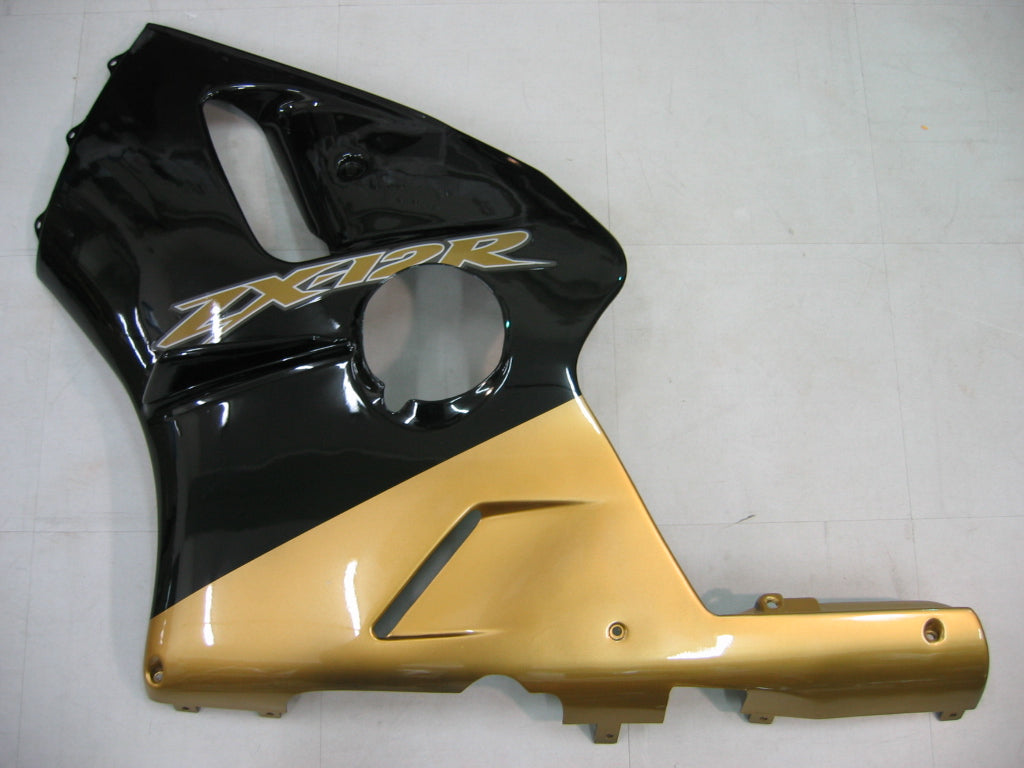 Amotopart 2000-2001 Kawasaki ZX12R Verkleidungsset in Schwarz und Gold