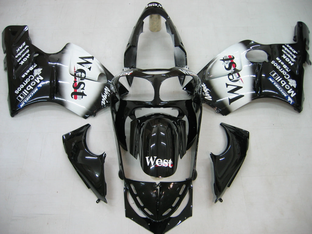 Amotopart 2000-2001 Kawasaki ZX12R Fairing Black&White Kit