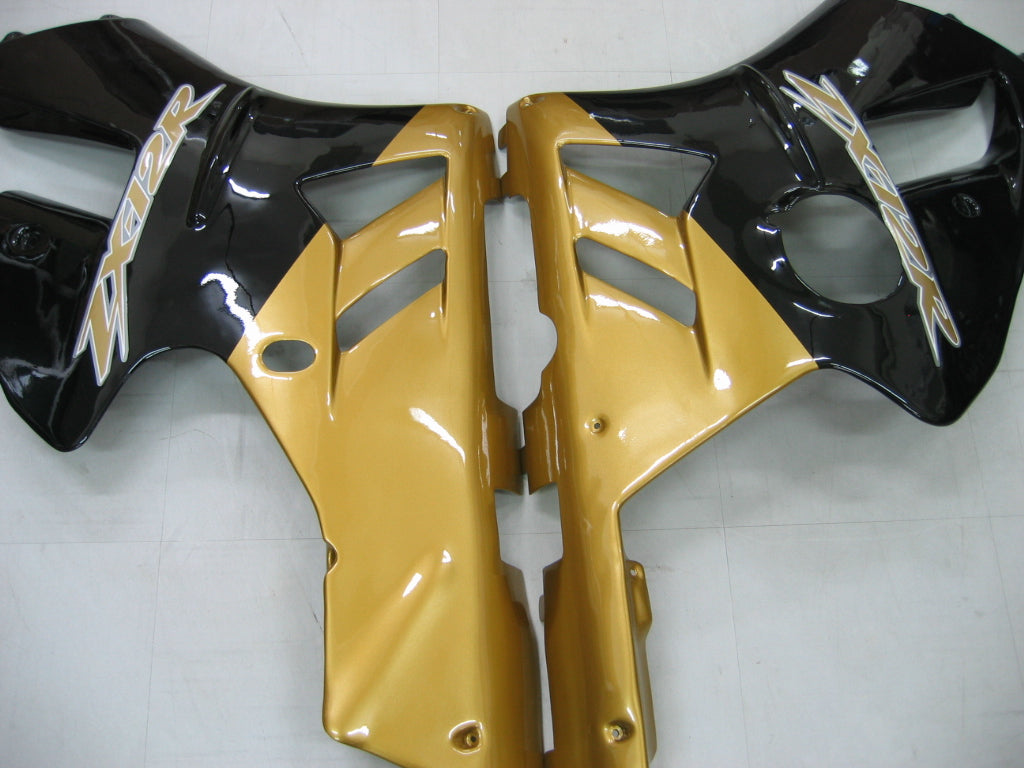 Amotopart 2002–2005 Kawasaki ZX12R Verkleidung G-Schwarz & Gold Kit