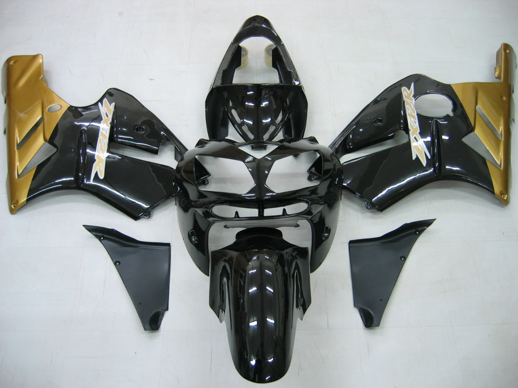 Amotopart 2002-2005  Kawasaki ZX12R Fairing G-Black&Gold Kit