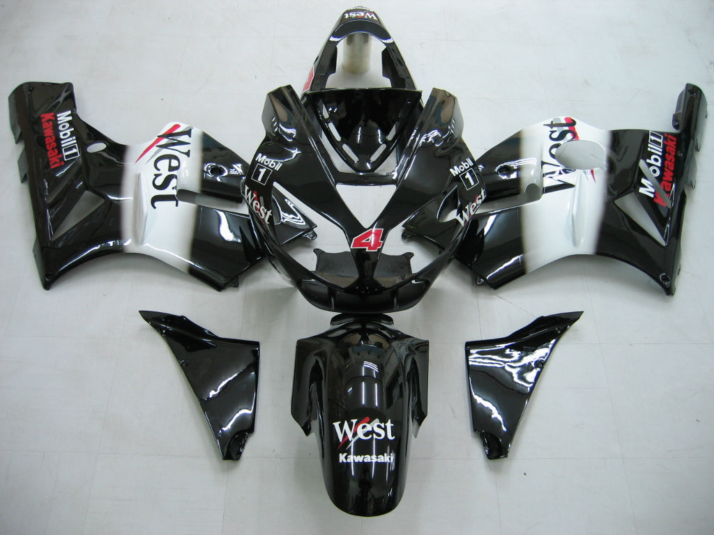 Amotopart 2002-2005  Kawasaki ZX12R Fairing G-Black&White Kit