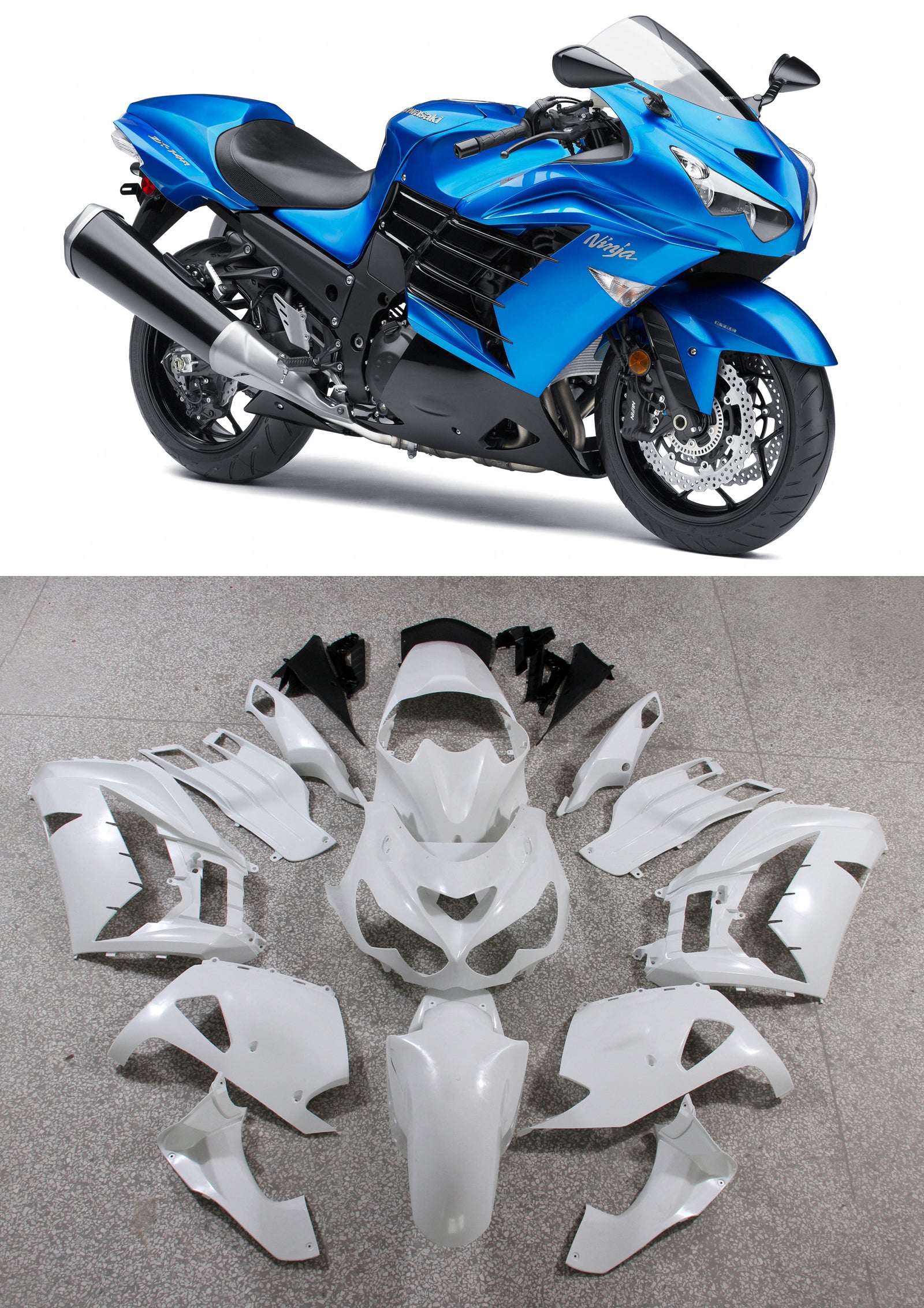 Amotopart Verkleidungen Kawasaki ZX14R (2012-2022) Verkleidungsset