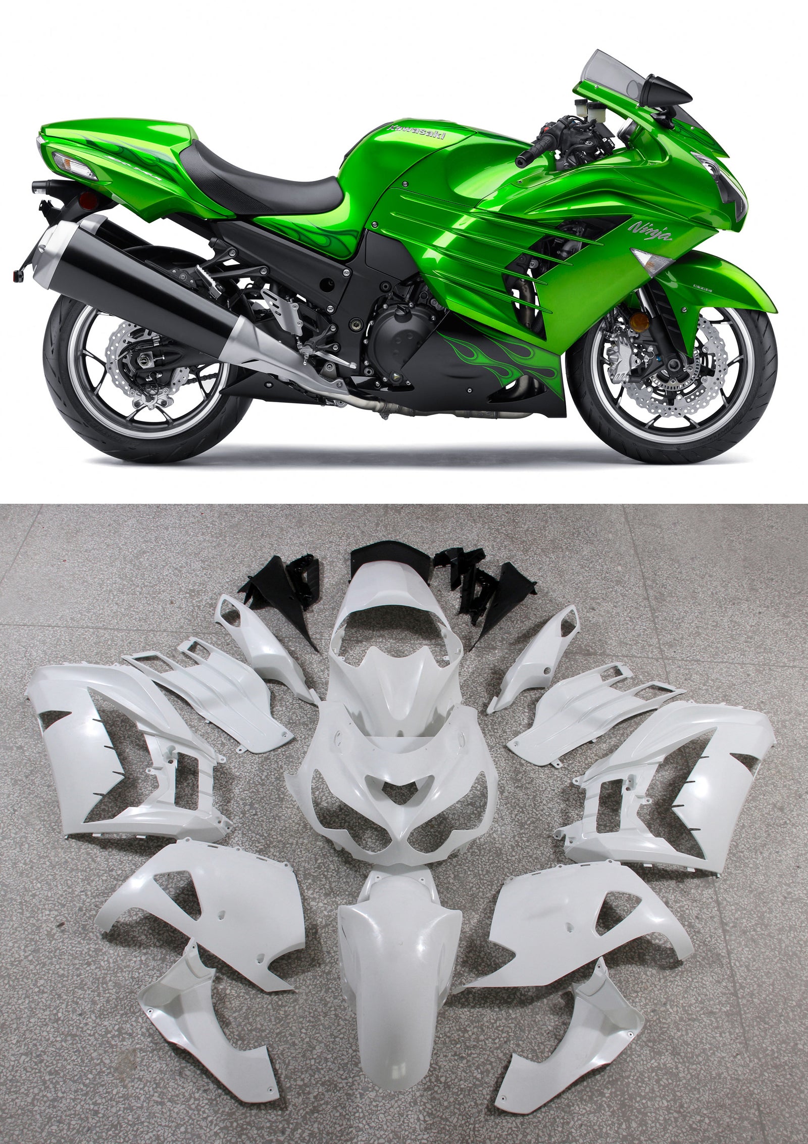 Amotopart Verkleidungen Kawasaki ZX14R (2012-2022) Verkleidungsset