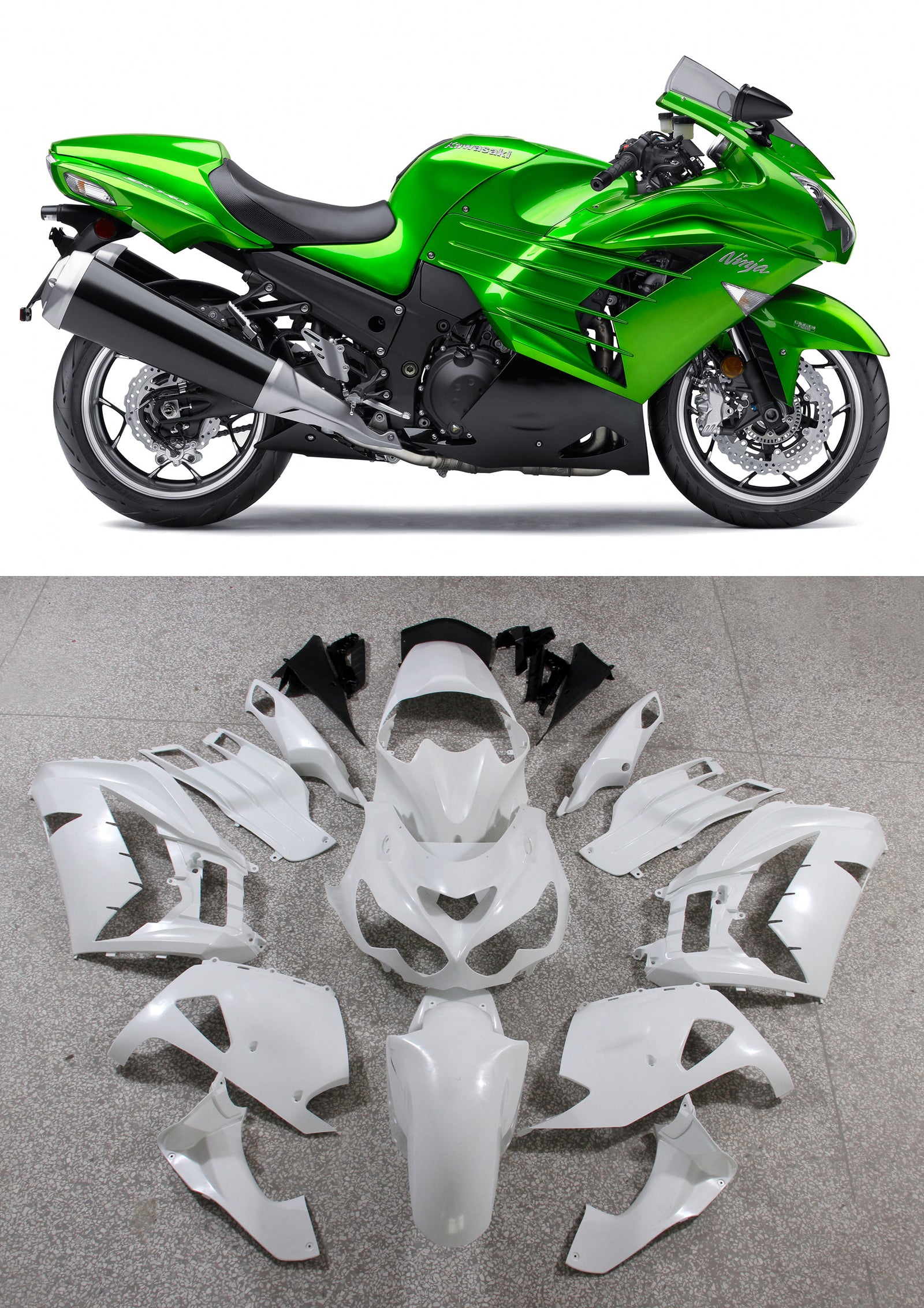 Amotopart Verkleidungen Kawasaki ZX14R (2012-2022) Verkleidungsset