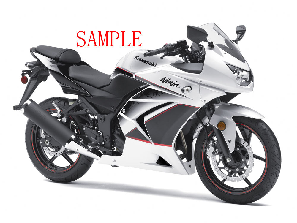 Amotopart 2008-2012 Kawasaki ZX250 フェアリング ホワイト&ブラック キット