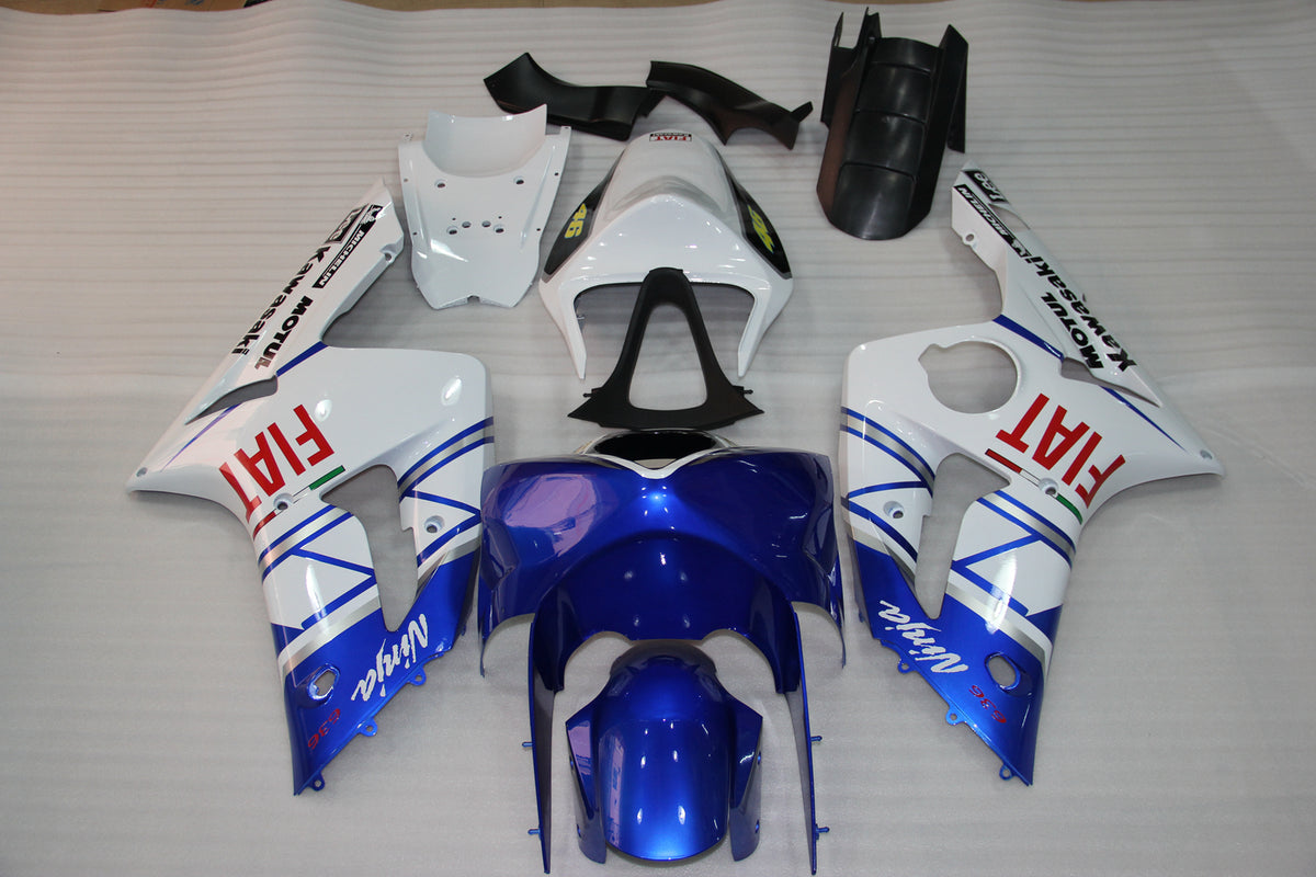 Kit carenatura bianco e blu Amotopart 2003-2004 Kawasaki ZX6R