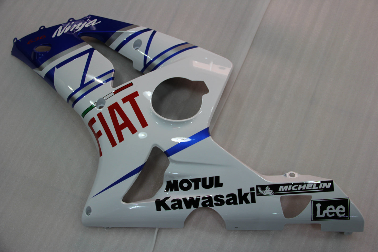 Kit carenatura bianco e blu Amotopart 2003-2004 Kawasaki ZX6R