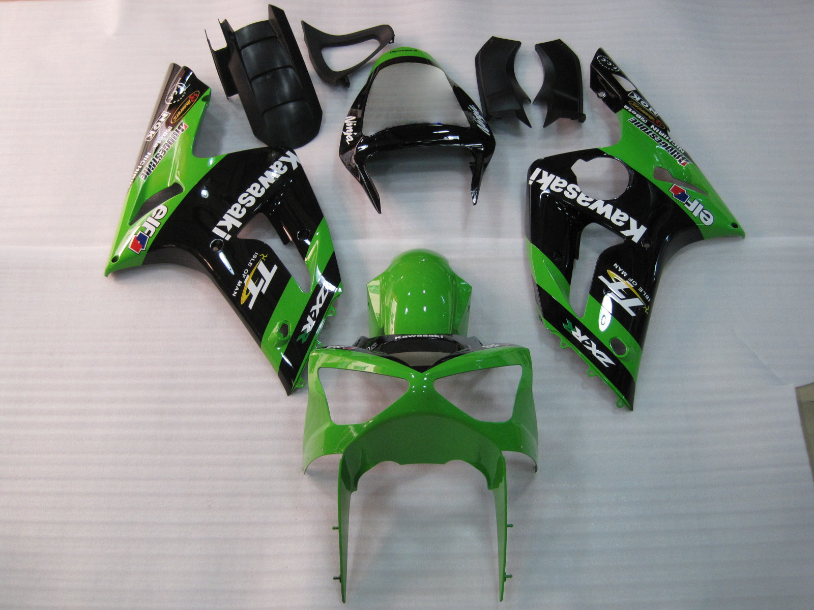 Kit carenatura verde e nero Amotopart 2003-2004 Kawasaki ZX6R