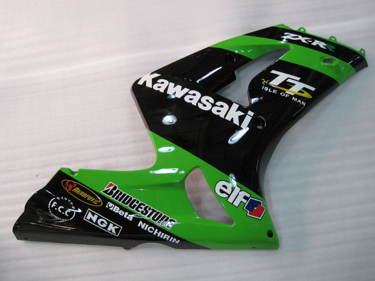 Kit carenatura verde e nero Amotopart 2003-2004 Kawasaki ZX6R