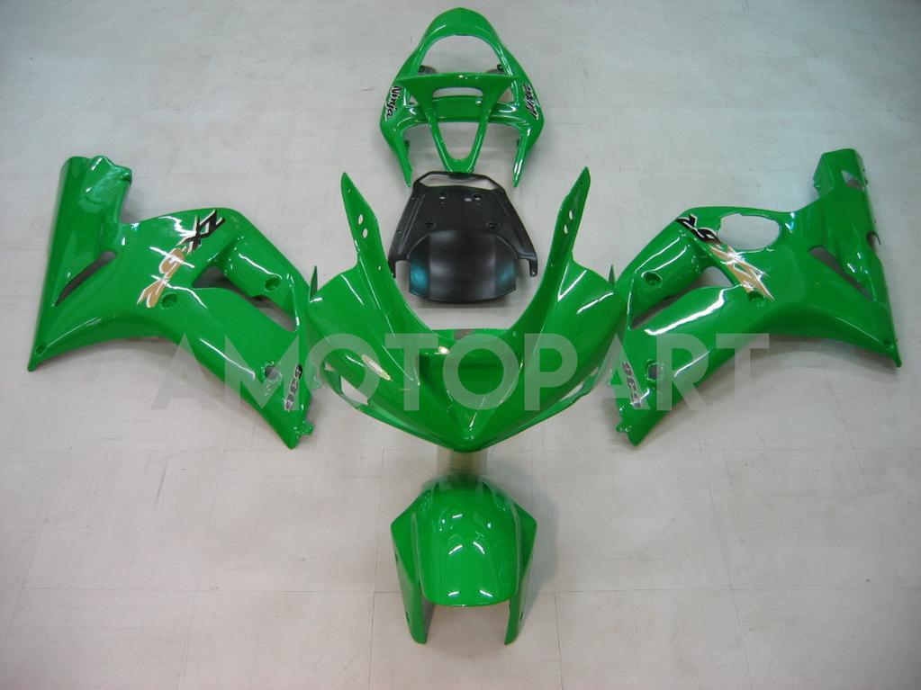 Amotopart 2003-2004 Kawasaki ZX6R Fairing Green Kit