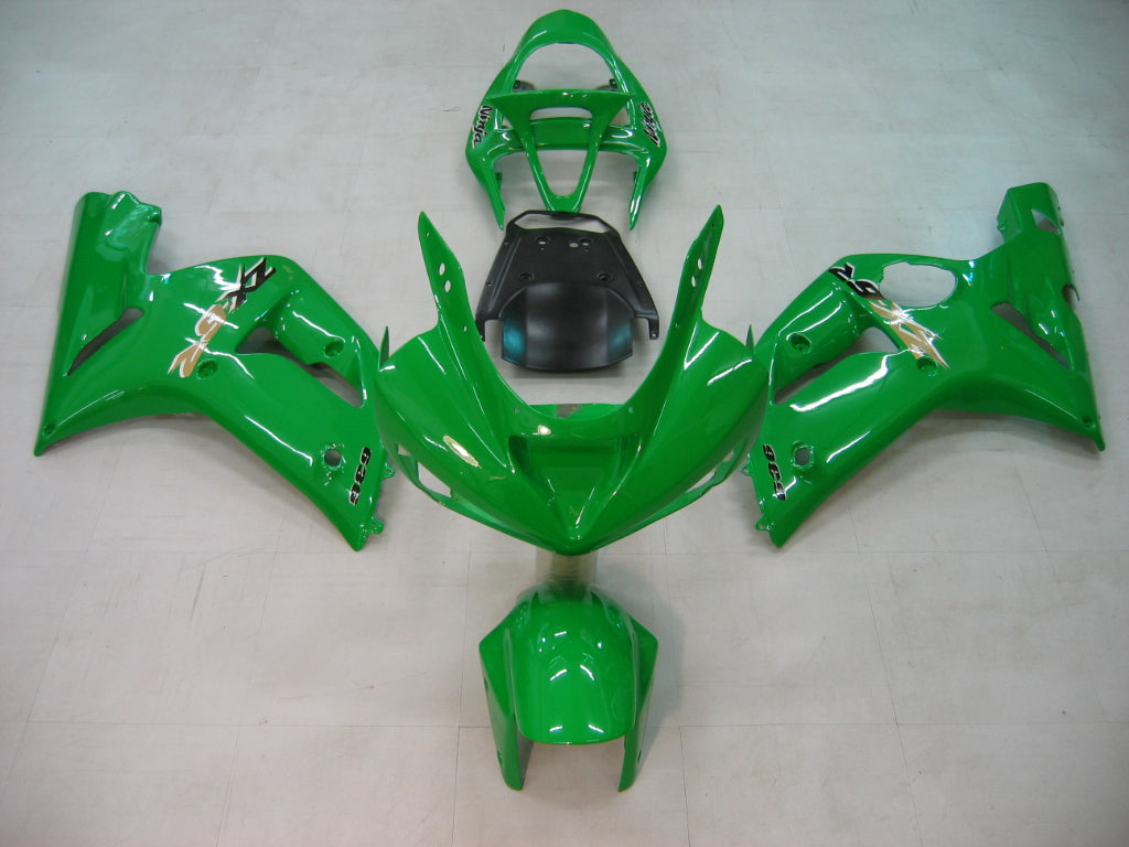 Amotopart 2003-2004 Kawasaki ZX6R Fairing Green Kit