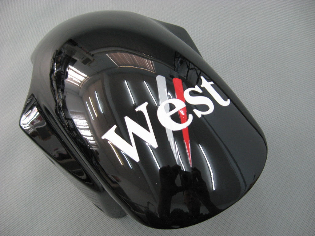 Amotopart 2003–2004 Kawasaki ZX6R Verkleidungsset in Schwarz und Weiß