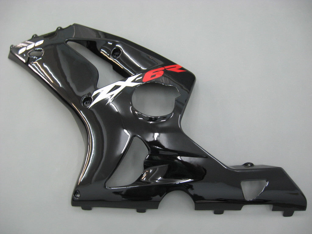 Amotopart 2003-2004 Kawasaki ZX6R Fairing Black Kit