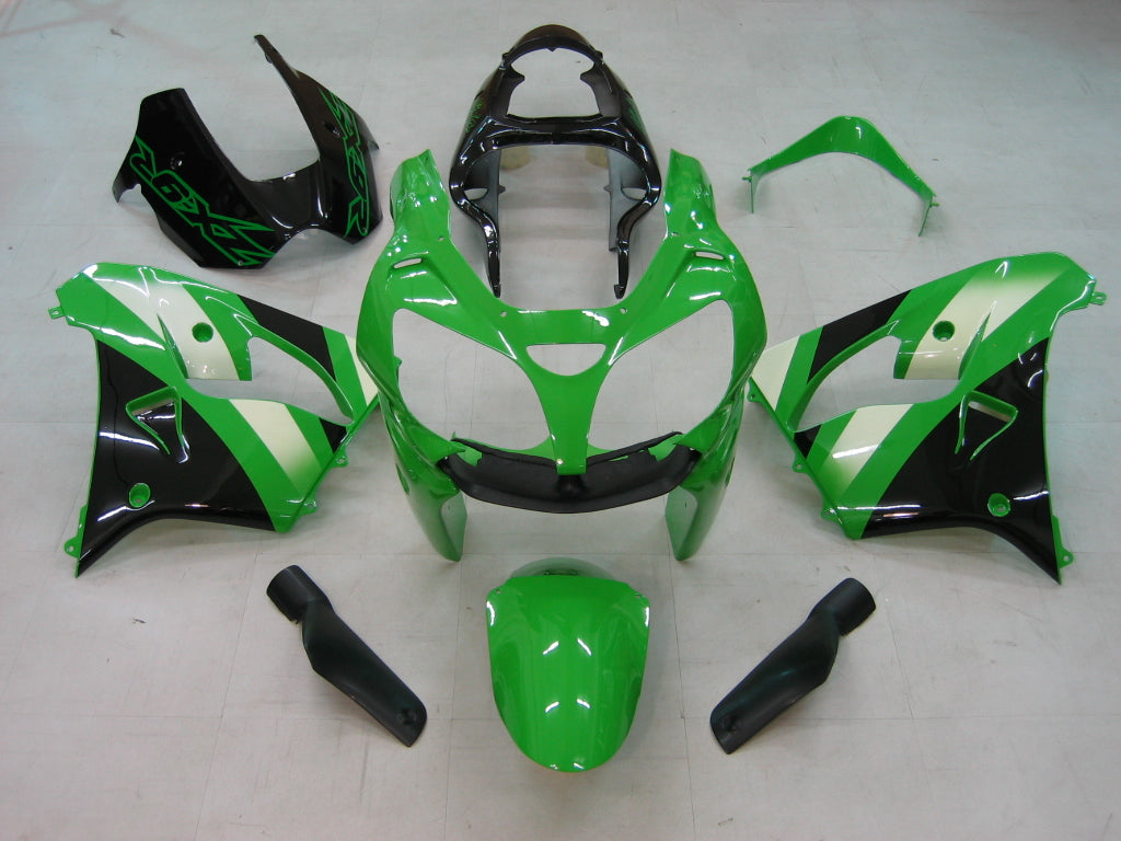 Amotopart 2000–2001 Kawasaki ZX9R Verkleidungsset, grün