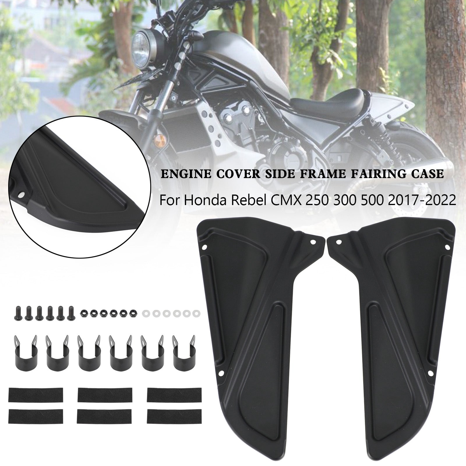 Motorabdeckung Seitenrahmen Verkleidungsgehäuse für Honda Rebel Cmx 300/500 2017–2022