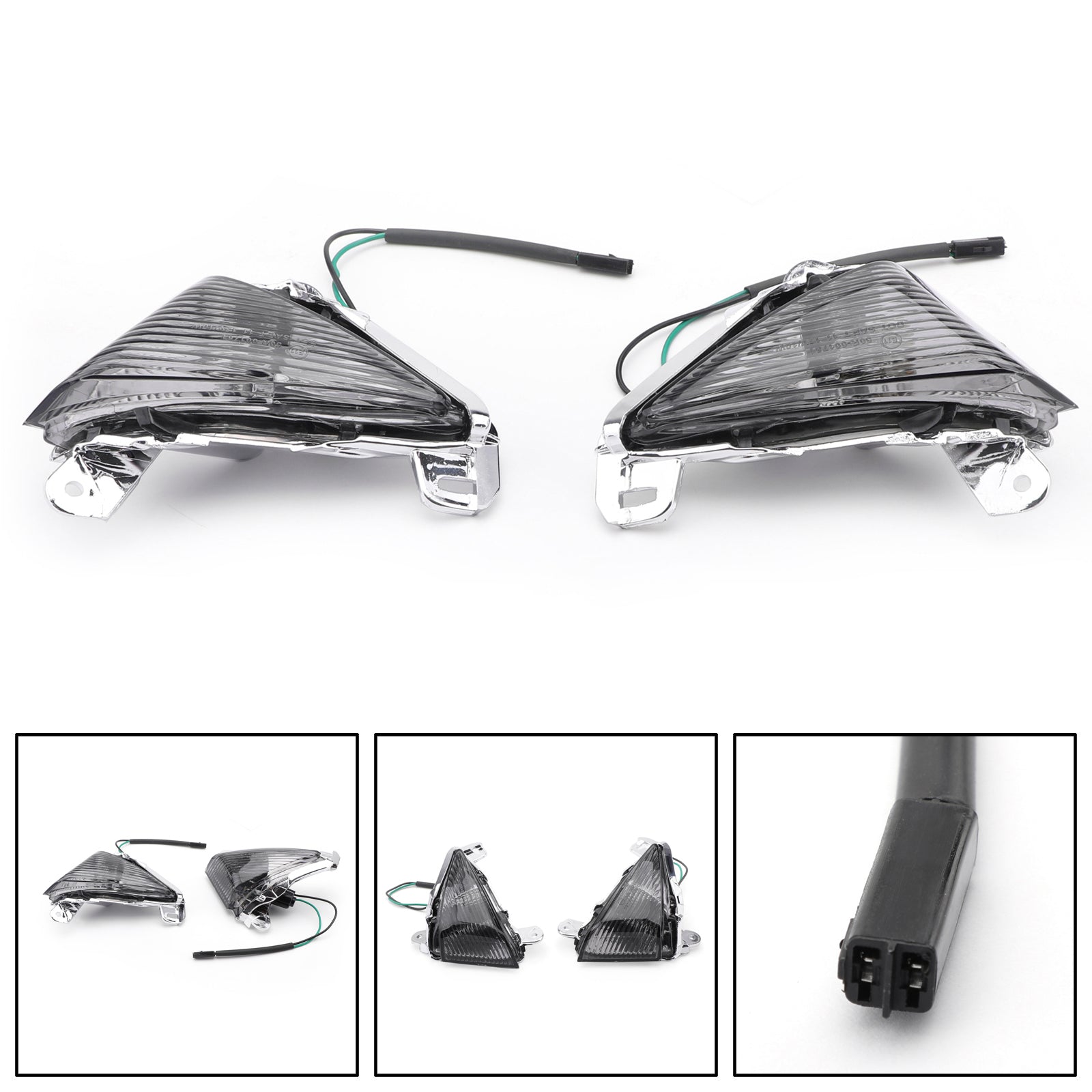 Vordere Blinkerlinse, passend für Kawasaki ZX14R 2006–2010, ZX10R 2006–2007, Ninja 650F 2006–2008, Rauchfarben