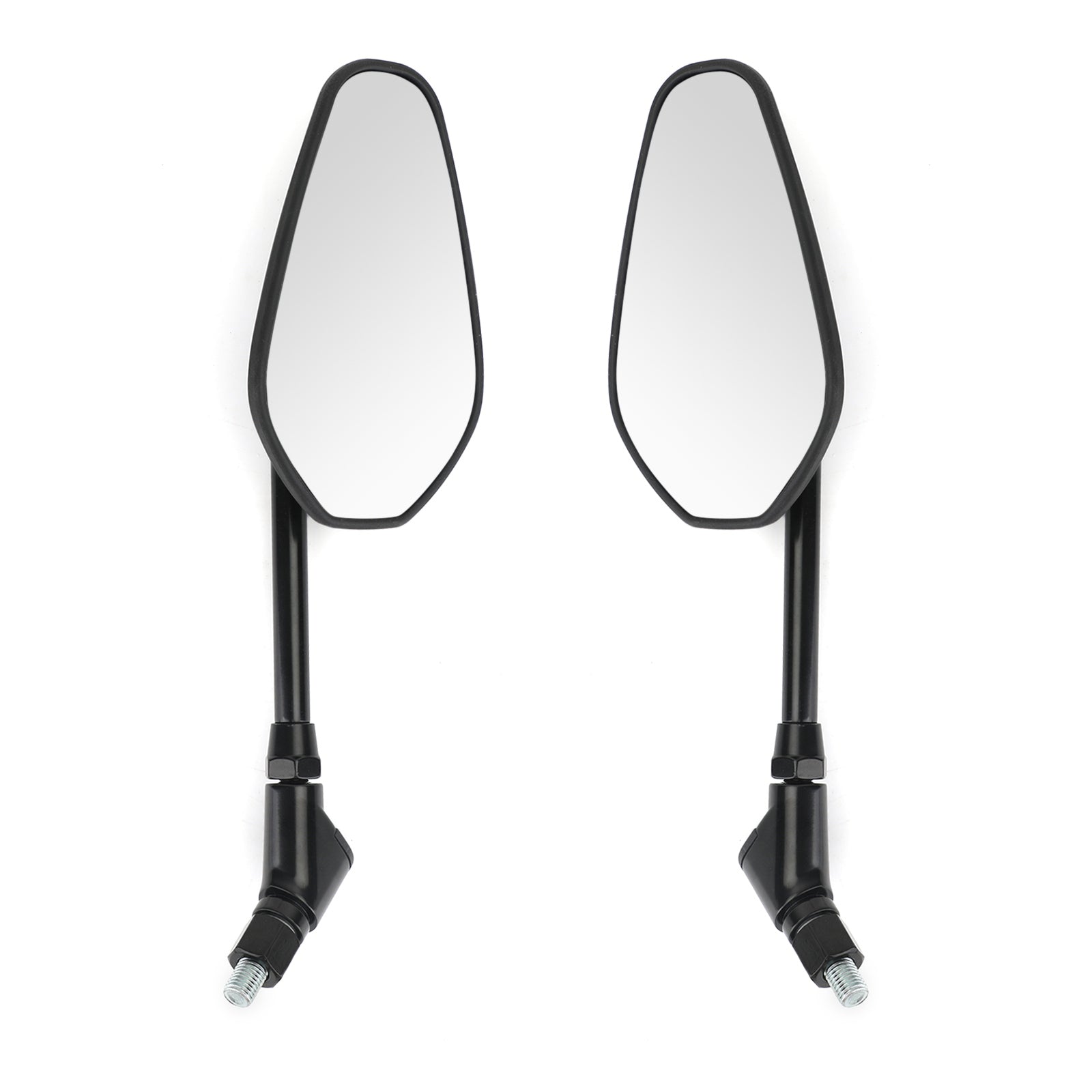 New Black Left & Right Motorcycle Cruiser Chopper Rearview Side Mirrors M10 10mm Generic