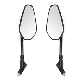 New Black Left & Right Motorcycle Cruiser Chopper Rearview Side Mirrors M10 10mm Generic