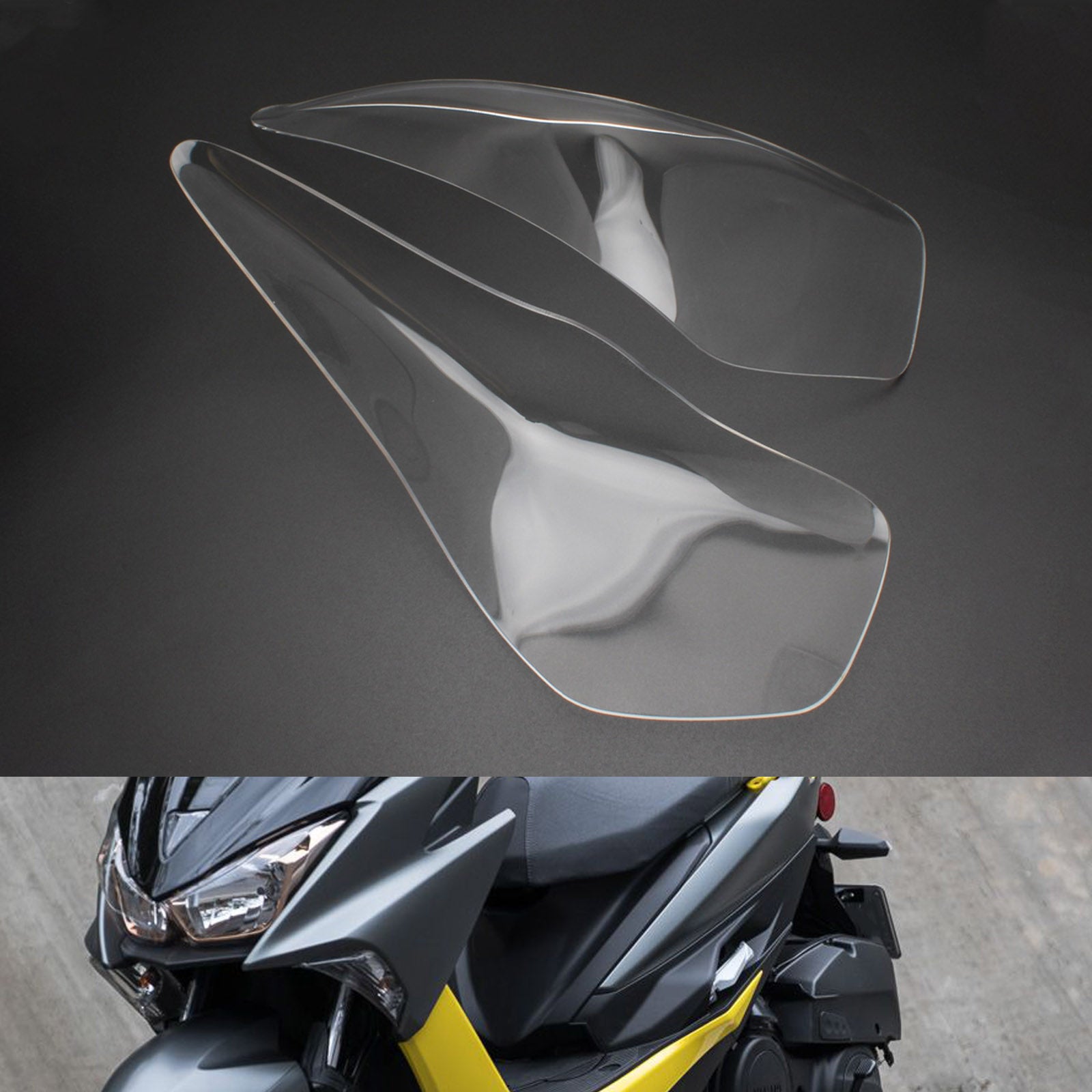 Protection de lentille de phare avant pour Yamaha Force 155 16-21, fumée générique