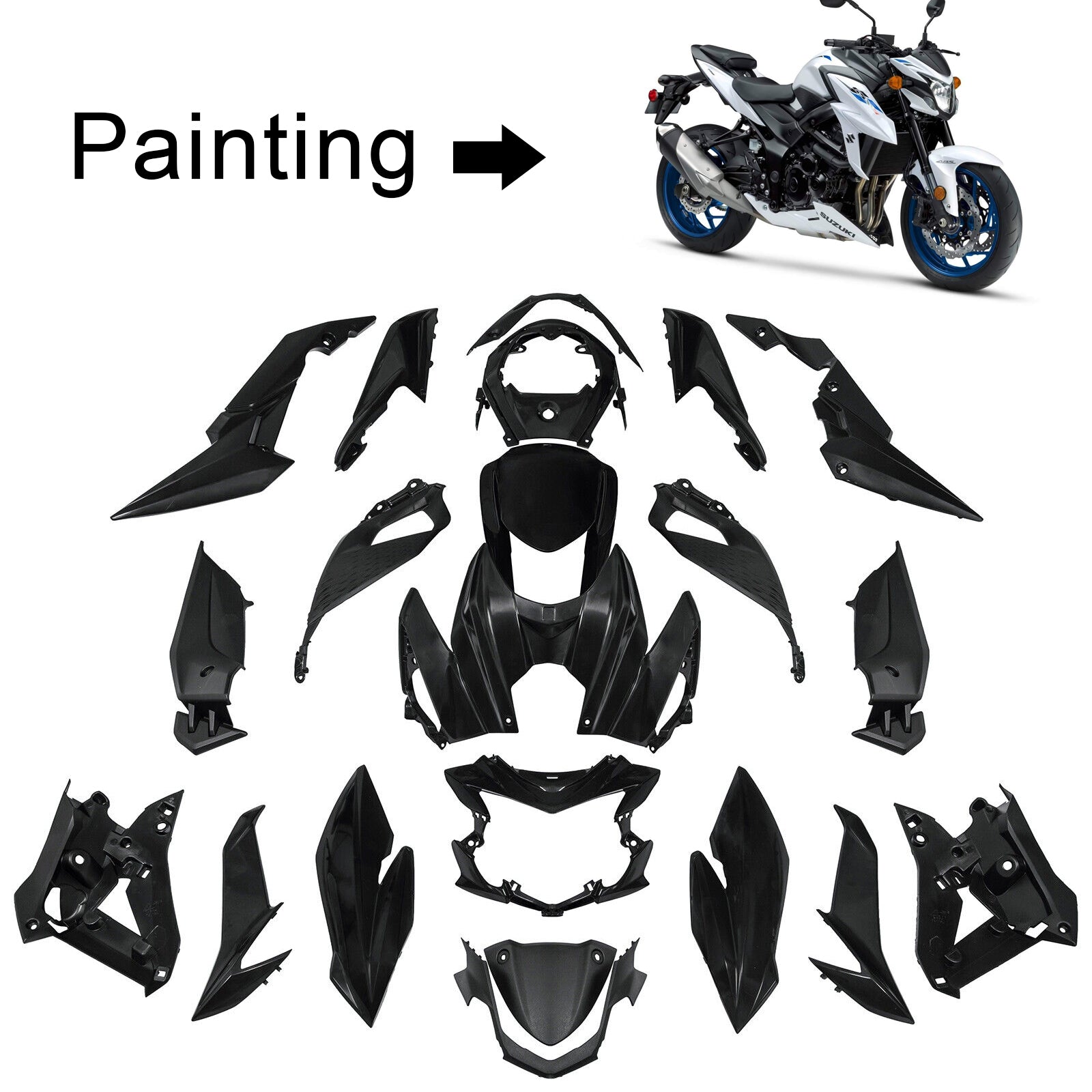 Amotopart 2017-2022 Suzuki GSX-S 750 Fairing White Kit