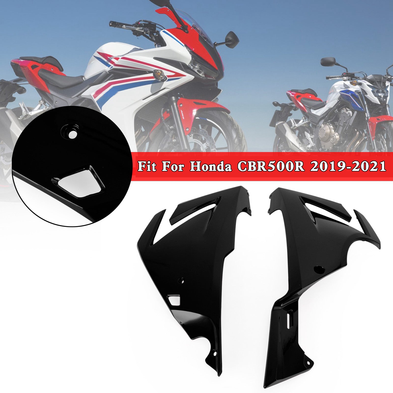 Telaio laterale Pannello di copertura Carena Cowl per Honda CBR500R 2019-2021 Generico