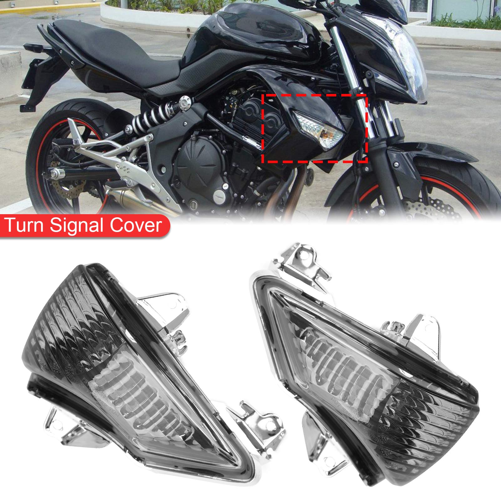 Front Turn Signals Cover For Kawasaki ER-6N EX650 Ninja 650 400R EX400 Generic