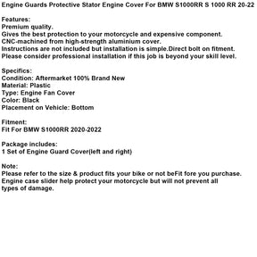 Plastic Engine Protector Covers Fairing For BMW S1000RR S 1000 RR 20-22 2021 TItanium